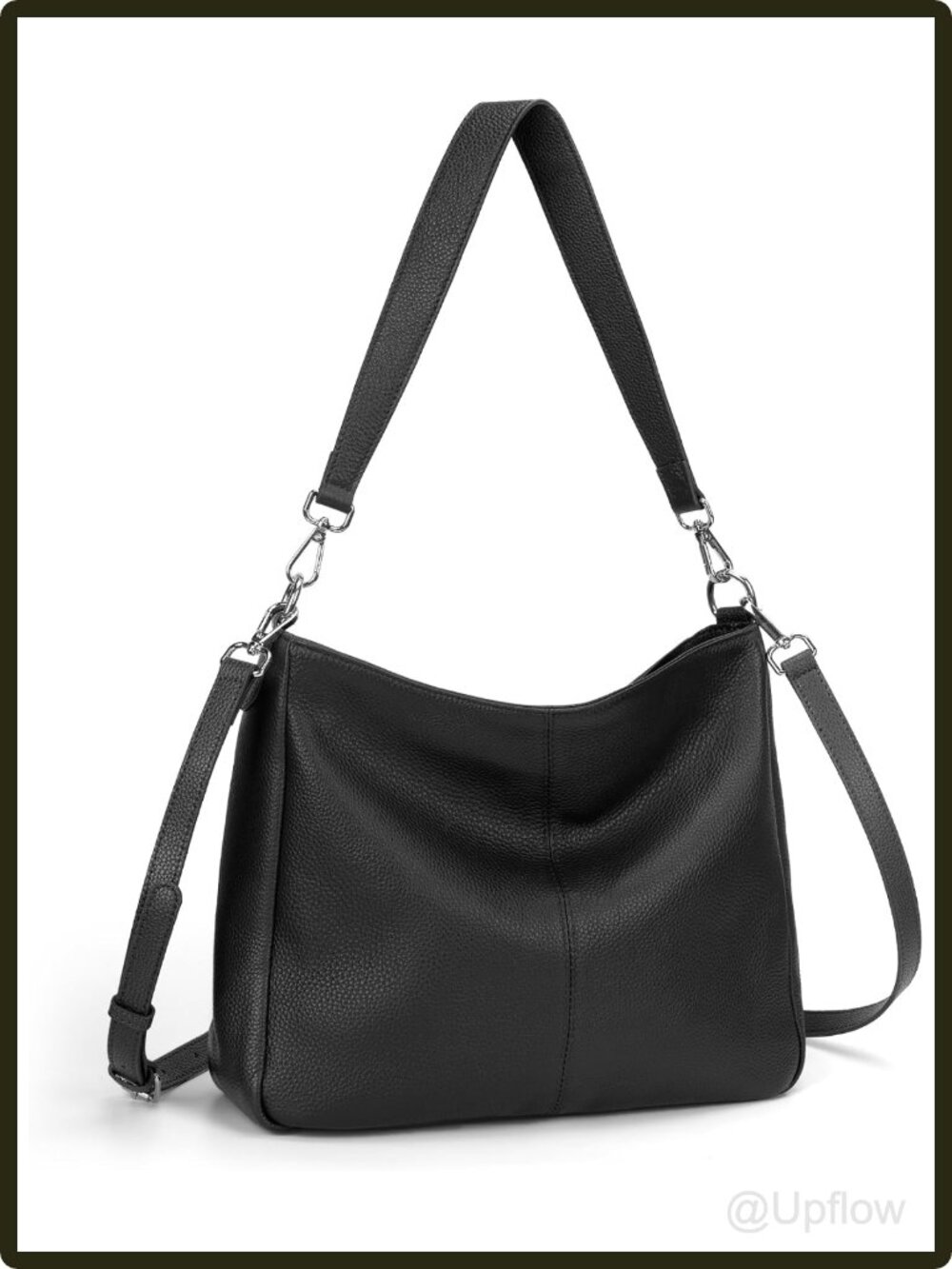Women's Genuine Leather Hobo Shoulder Bag Slouchy Crossbody Purse Adjustable